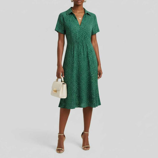 Abito Chemisier Donna Elegante a Maniche Corte | Abbigliamento Donna