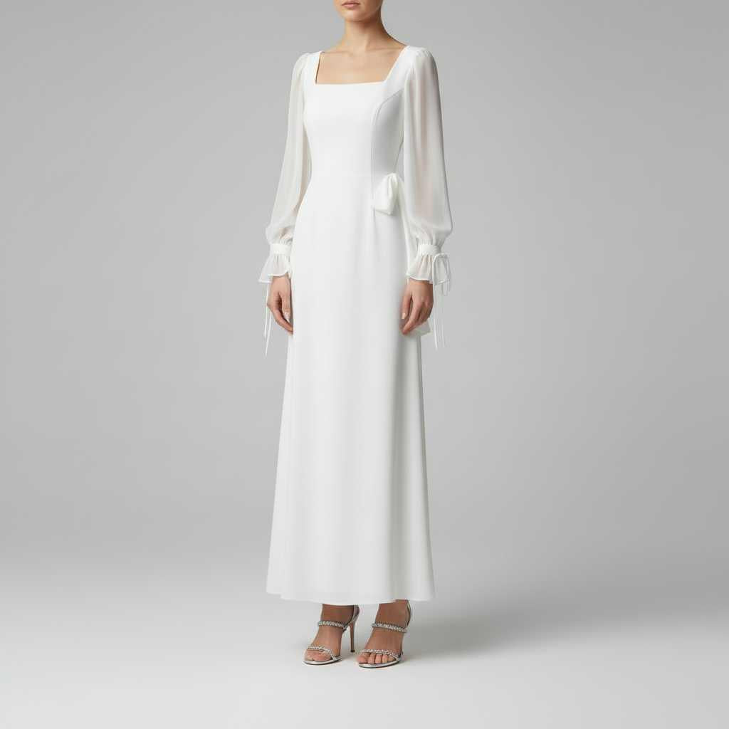 Abito Elegante da Donna | Maxi Abito a Maniche Lunghe