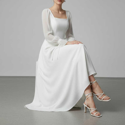 Abito Elegante da Donna | Maxi Abito a Maniche Lunghe