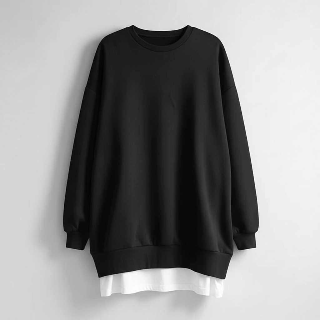 Felpa Girocollo Oversize Donna | Maniche Lunghe Comfort