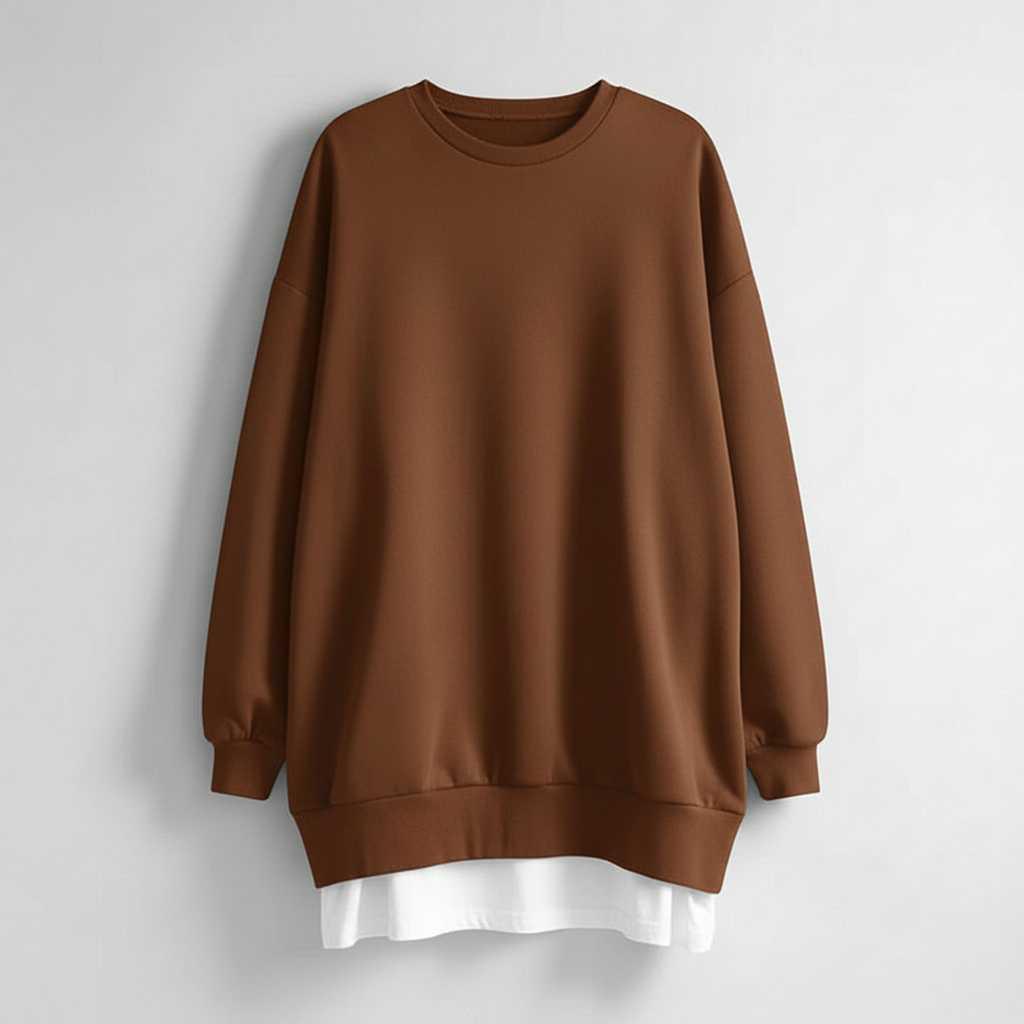 Felpa Girocollo Oversize Donna | Maniche Lunghe Comfort