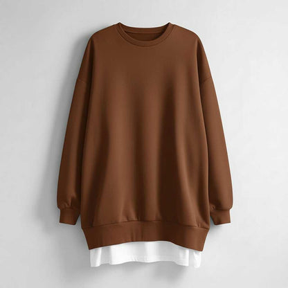 Felpa Girocollo Oversize Donna | Maniche Lunghe Comfort