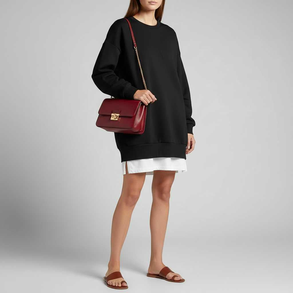 Felpa Girocollo Oversize Donna | Maniche Lunghe Comfort