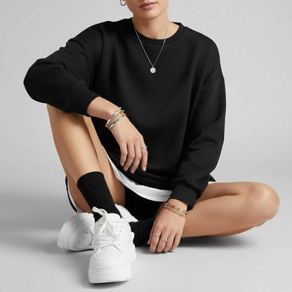 Felpa Girocollo Oversize Donna | Maniche Lunghe Comfort