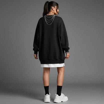 Felpa Girocollo Oversize Donna | Maniche Lunghe Comfort