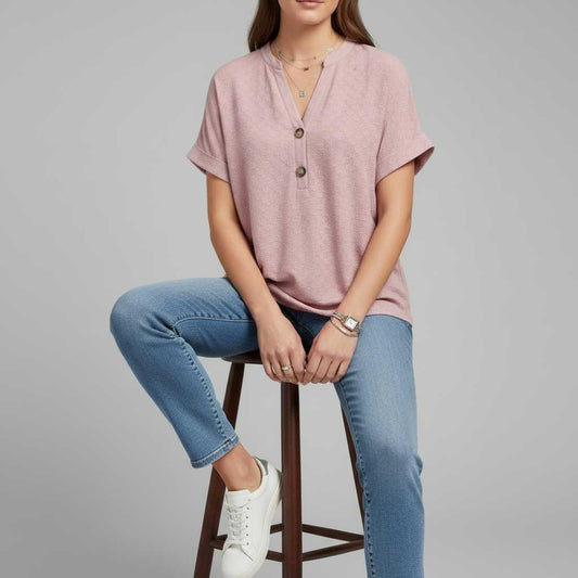 Top Donna Scollo a V Maniche Corte | Casual Estivo